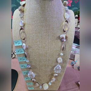 Baroque Pearl And Crystal Necklace